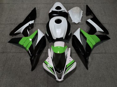 Noir Blanc & Vert 2007-2008 Honda CBR600RR Carénage Moto