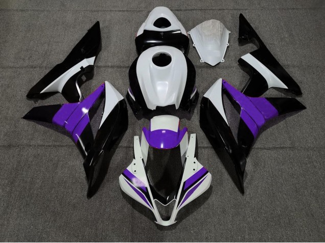Noir Blanc & Violet 2007-2008 Honda CBR600RR Carénage Moto Noir Blanc & Violet 2007-2008 Honda CBR600RR Carénage Moto