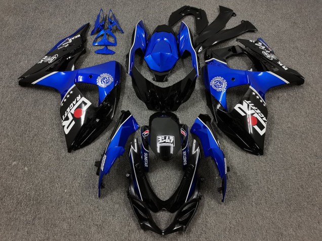 Noir & Bleu Avec Logos Personnalisés 2009-2016 Suzuki GSXR 1000 Carénage Moto Noir & Bleu Avec Logos Personnalisés 2009-2016 Suzuki GSXR 1000 Carénage Moto