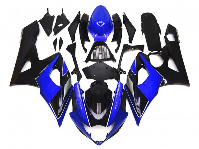 Noir & Bleu Brillant Avec Argent 2005-2006 Suzuki GSXR 1000 Carénage Moto Noir & Bleu Brillant Avec Argent 2005-2006 Suzuki GSXR 1000 Carénage Moto