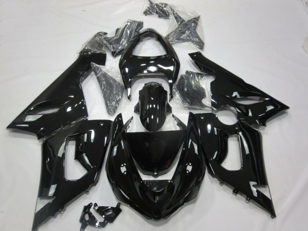 Noir Brillant 2005-2006 Kawasaki ZX6R Carénage Moto Noir Brillant 2005-2006 Kawasaki ZX6R Carénage Moto