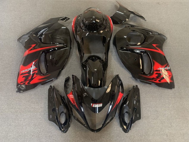 Noir Brillant Avec Logos Rouges 2008-2020 Suzuki GSXR 1300 Carénage Moto Noir Brillant Avec Logos Rouges 2008-2020 Suzuki GSXR 1300 Carénage Moto