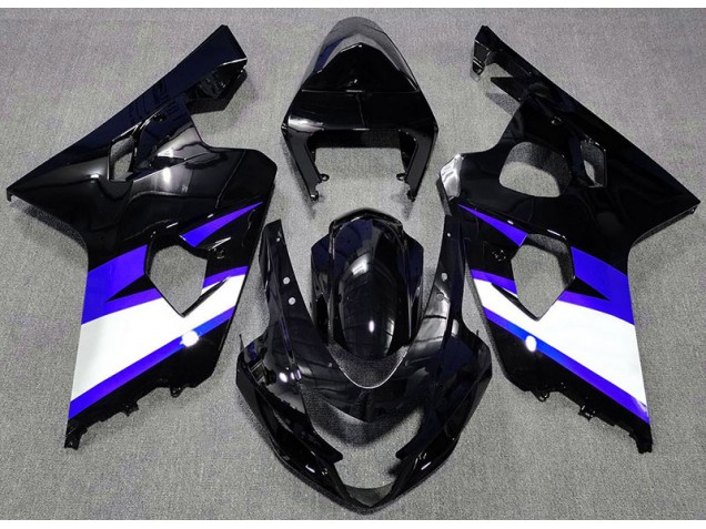 Noir Brillant & Bleu 2004-2005 Suzuki GSXR 600-750 Carénage Moto Noir Brillant & Bleu 2004-2005 Suzuki GSXR 600-750 Carénage Moto