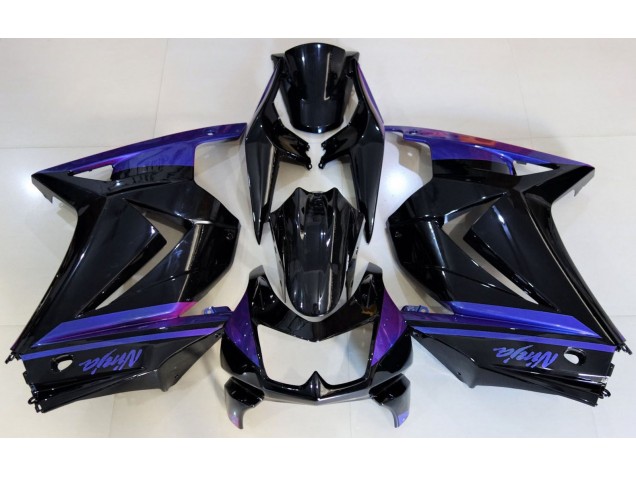 Noir Brillant & Bleu 2008-2012 Kawasaki Ninja 250 Carénage Moto Noir Brillant & Bleu 2008-2012 Kawasaki Ninja 250 Carénage Moto