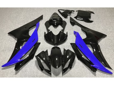 Noir Brillant & Bleu 2008-2016 Yamaha R6 Carénage Moto