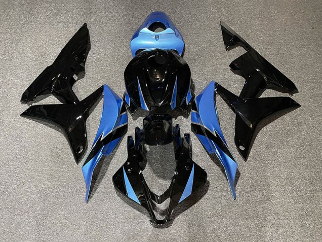 Noir Brillant & Bleu Clair 2007-2008 Honda CBR600RR Carénage Moto Noir Brillant & Bleu Clair 2007-2008 Honda CBR600RR Carénage Moto