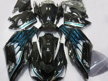 Noir Brillant & Bleu Clair 2012-2021 Kawasaki ZX14R Carénage Moto