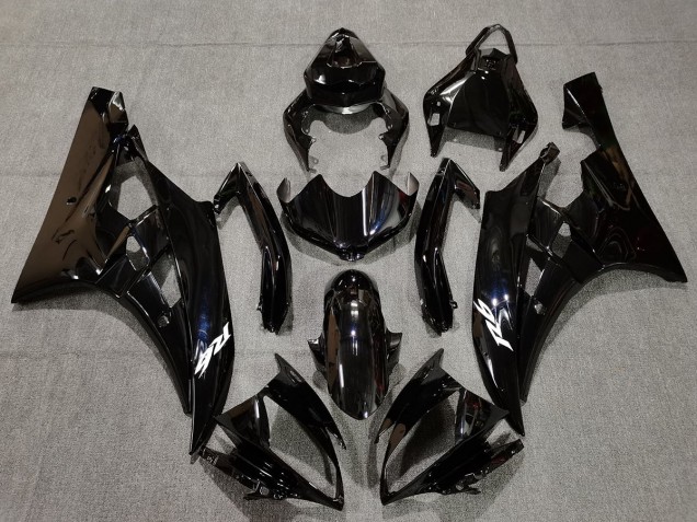 Noir Brillant & Bleu Nacré 2006-2007 Yamaha R6 Carénage Moto Noir Brillant & Bleu Nacré 2006-2007 Yamaha R6 Carénage Moto