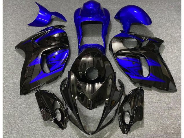 Noir Brillant & Bleu Profond 2008-2020 Suzuki GSXR 1300 Carénage Moto Noir Brillant & Bleu Profond 2008-2020 Suzuki GSXR 1300 Carénage Moto