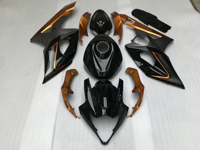 Noir Brillant & Bronze 2005-2006 Suzuki GSXR 1000 Carénage Moto Noir Brillant & Bronze 2005-2006 Suzuki GSXR 1000 Carénage Moto