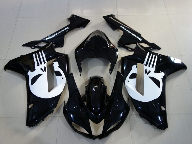Noir Brillant & Crane 2007-2008 Kawasaki ZX6R Carénage Moto Noir Brillant & Crane 2007-2008 Kawasaki ZX6R Carénage Moto