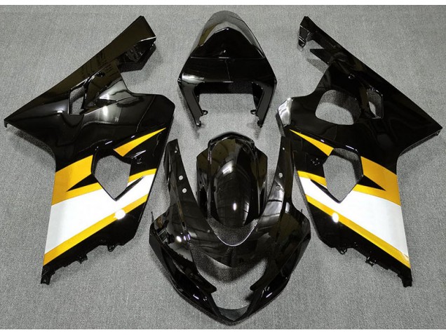 Noir Brillant & Jaune 2004-2005 Suzuki GSXR 600-750 Carénage Moto Noir Brillant & Jaune 2004-2005 Suzuki GSXR 600-750 Carénage Moto