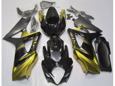 Noir Brillant & Jaune 2007-2008 Suzuki GSXR 1000 Carénage Moto