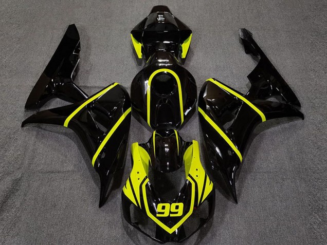 Noir Brillant & Jaune Vif 2006-2007 Honda CBR1000RR Carénage Moto Noir Brillant & Jaune Vif 2006-2007 Honda CBR1000RR Carénage Moto