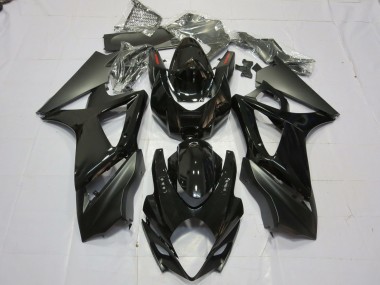 Noir Brillant & Mat 2007-2008 Suzuki GSXR 1000 Carénage Moto