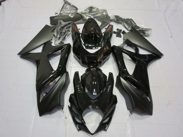 Noir Brillant & Mat 2007-2008 Suzuki GSXR 1000 Carénage Moto Noir Brillant & Mat 2007-2008 Suzuki GSXR 1000 Carénage Moto