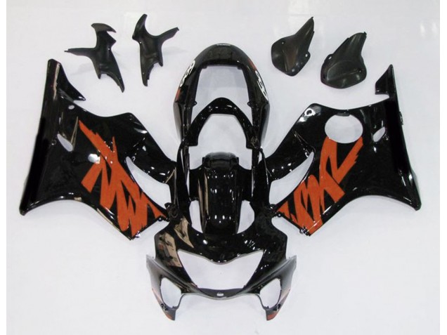 Noir Brillant & Orange 1999-2000 Honda CBR600 F4 Carénage Moto Noir Brillant & Orange 1999-2000 Honda CBR600 F4 Carénage Moto