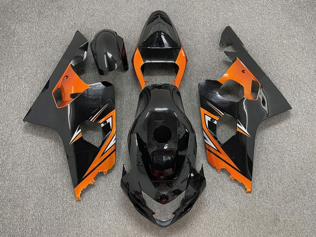 Noir Brillant & Orange 2004-2005 Suzuki GSXR 600-750 Carénage Moto Noir Brillant & Orange 2004-2005 Suzuki GSXR 600-750 Carénage Moto