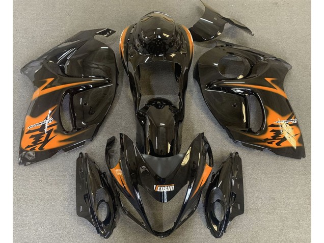 Noir Brillant & Orange 2008-2020 Suzuki GSXR 1300 Carénage Moto Noir Brillant & Orange 2008-2020 Suzuki GSXR 1300 Carénage Moto