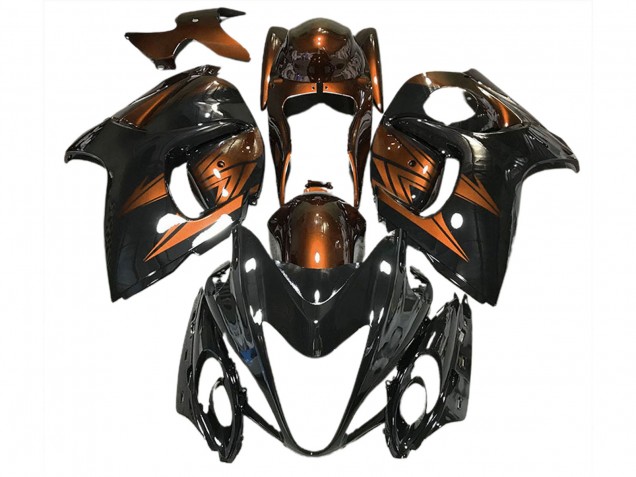 Noir Brillant & Orange Foncé 2008-2020 Suzuki GSXR 1300 Carénage Moto Noir Brillant & Orange Foncé 2008-2020 Suzuki GSXR 1300 Carénage Moto