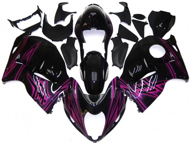 Noir Brillant Personnalisé Avec Rose 1997-2007 Suzuki GSXR 1300 Carénage Moto Noir Brillant Personnalisé Avec Rose 1997-2007 Suzuki GSXR 1300 Carénage Moto