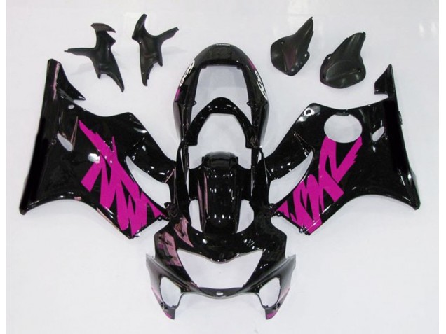 Noir Brillant & Rose 1999-2000 Honda CBR600 F4 Carénage Moto Noir Brillant & Rose 1999-2000 Honda CBR600 F4 Carénage Moto
