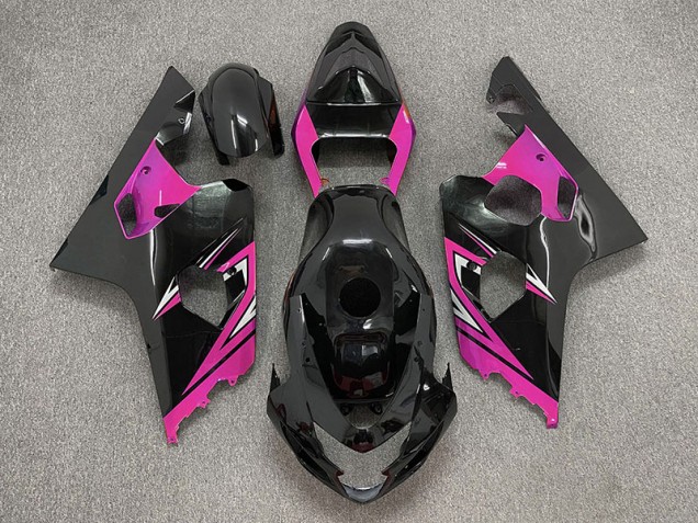 Noir Brillant & Rose 2004-2005 Suzuki GSXR 600-750 Carénage Moto Noir Brillant & Rose 2004-2005 Suzuki GSXR 600-750 Carénage Moto