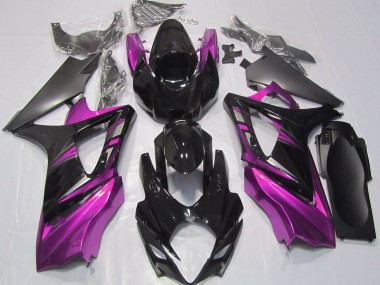 Noir Brillant & Rose 2007-2008 Suzuki GSXR 1000 Carénage Moto