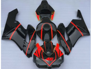 Noir Brillant & Rouge 2004-2005 Honda CBR1000RR Carénage Moto