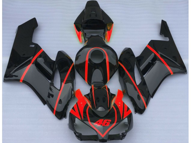 Noir Brillant & Rouge 2004-2005 Honda CBR1000RR Carénage Moto Noir Brillant & Rouge 2004-2005 Honda CBR1000RR Carénage Moto