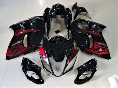 Noir Brillant & Rouge Bonbon 2008-2020 Suzuki GSXR 1300 Carénage Moto
