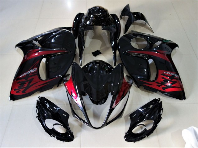Noir Brillant & Rouge Bonbon 2008-2020 Suzuki GSXR 1300 Carénage Moto Noir Brillant & Rouge Bonbon 2008-2020 Suzuki GSXR 1300 Carénage Moto