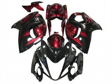 Noir Brillant & Rouge Profond 2008-2020 Suzuki GSXR 1300 Carénage Moto