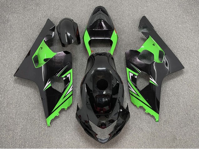 Noir Brillant & Vert 2004-2005 Suzuki GSXR 600-750 Carénage Moto Noir Brillant & Vert 2004-2005 Suzuki GSXR 600-750 Carénage Moto