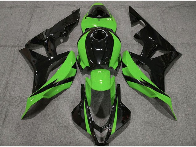 Noir Brillant & Vert 2007-2008 Honda CBR600RR Carénage Moto Noir Brillant & Vert 2007-2008 Honda CBR600RR Carénage Moto