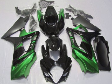 Noir Brillant & Vert 2007-2008 Suzuki GSXR 1000 Carénage Moto