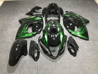 Noir Brillant & Vert 2008-2020 Suzuki GSXR 1300 Carénage Moto