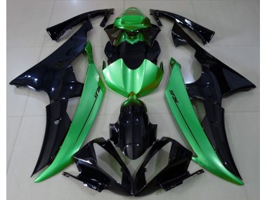 Noir Brillant & Vert Clair 2008-2016 Yamaha R6 Carénage Moto