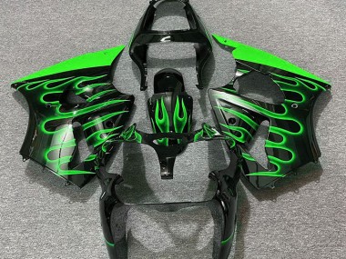 Noir Brillant & Vert Flamme 2000-2002 Kawasaki ZX6R Carénage Moto