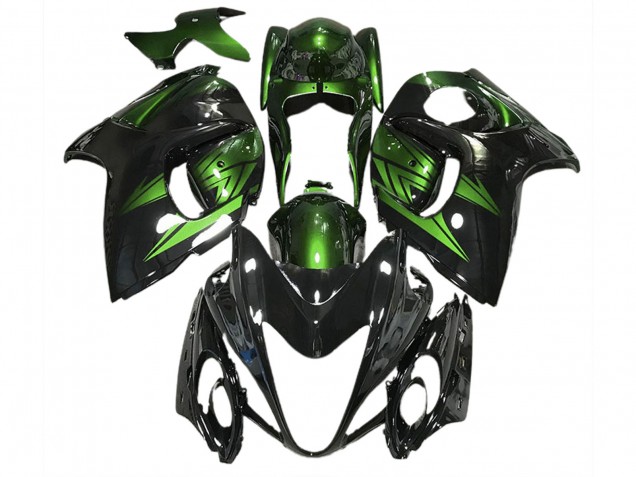 Noir Brillant & Vert Foncé 2008-2020 Suzuki GSXR 1300 Carénage Moto Noir Brillant & Vert Foncé 2008-2020 Suzuki GSXR 1300 Carénage Moto