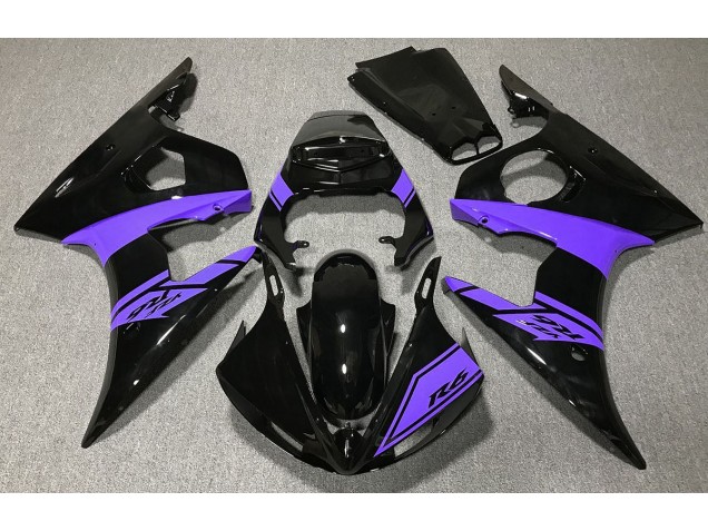 Noir Brillant & Violet 2003-2004 Yamaha R6 Carénage Moto