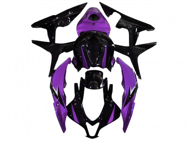 Noir Brillant & Violet 2007-2008 Honda CBR600RR Carénage Moto Noir Brillant & Violet 2007-2008 Honda CBR600RR Carénage Moto