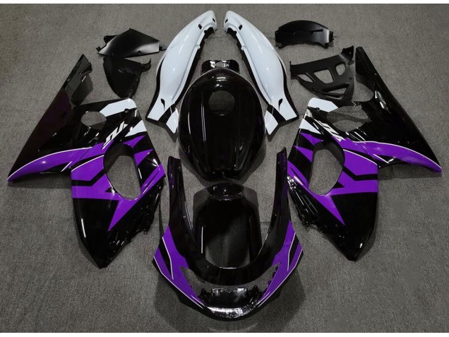 Noir Brillant Violet & Blanc 1998-2007 Yamaha YZF600 Carénage Moto Noir Brillant Violet & Blanc 1998-2007 Yamaha YZF600 Carénage Moto