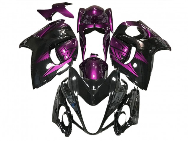 Noir Brillant & Violet Foncé 2008-2020 Suzuki GSXR 1300 Carénage Moto Noir Brillant & Violet Foncé 2008-2020 Suzuki GSXR 1300 Carénage Moto