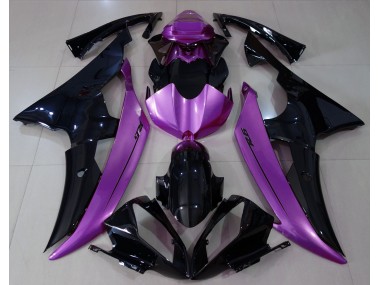Noir Brillant & Violet Rose 2008-2016 Yamaha R6 Carénage Moto