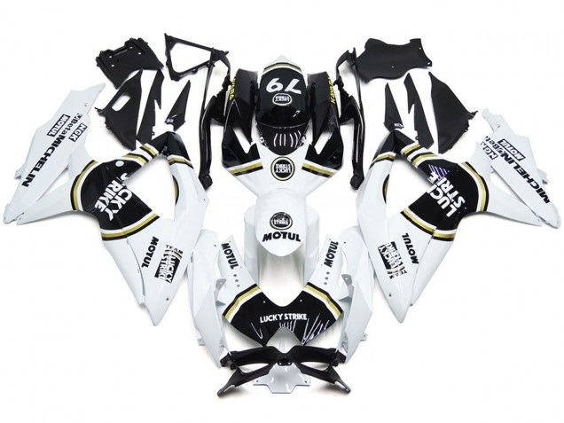 Noir Lucky Strike 79 2008-2010 Suzuki GSXR 600-750 Carénage Moto Noir Lucky Strike 79 2008-2010 Suzuki GSXR 600-750 Carénage Moto