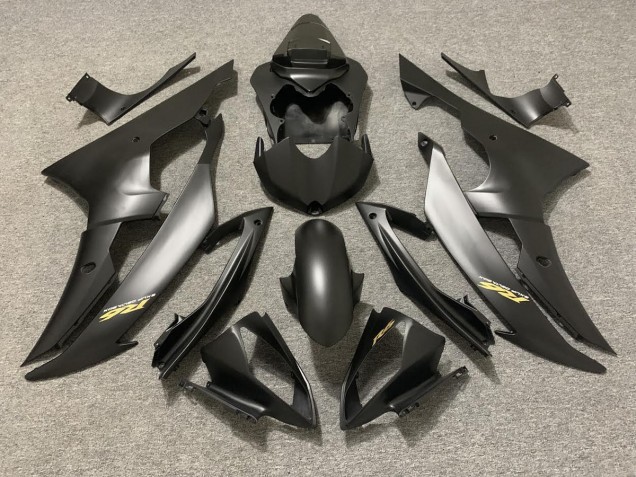 Noir Mat Avec Logo Doré 2008-2016 Yamaha R6 Carénage Moto Noir Mat Avec Logo Doré 2008-2016 Yamaha R6 Carénage Moto