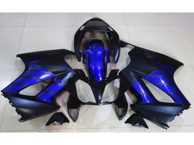 Noir Mat & Bleu 2002-2012 Honda VFR800 Carénage Moto Noir Mat & Bleu 2002-2012 Honda VFR800 Carénage Moto