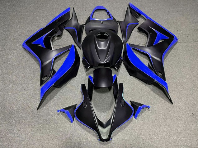 Noir Mat & Bleu 2007-2008 Honda CBR600RR Carénage Moto Noir Mat & Bleu 2007-2008 Honda CBR600RR Carénage Moto
