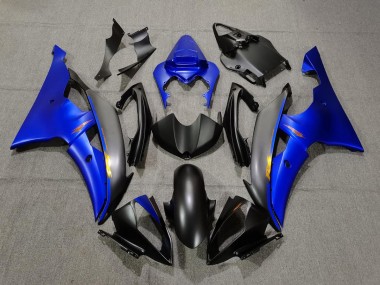Noir Mat & Bleu 2008-2016 Yamaha R6 Carénage Moto